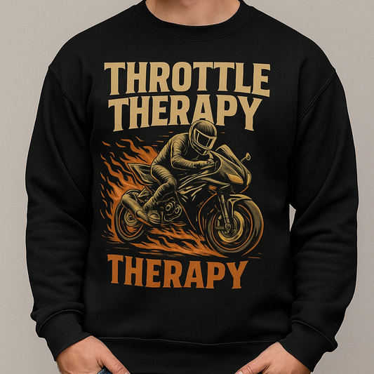 Throttle Therapy – Biker Graphic Sweatshirt